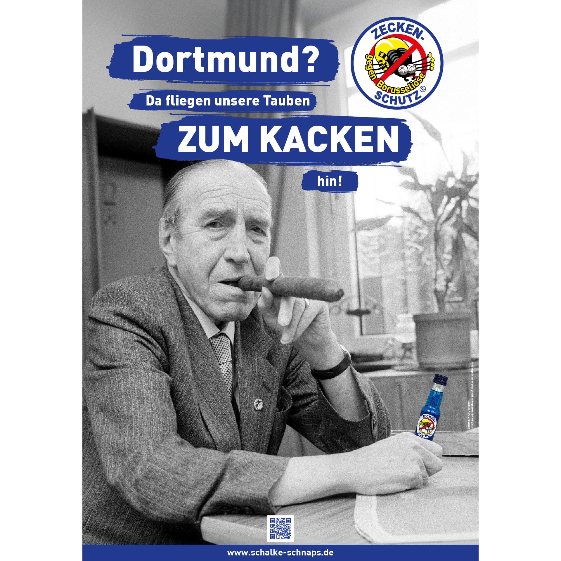 Schalke-Schnaps XXL Sammelposter A1, „Ernst Kuzorra seine Frau ihren Mann“