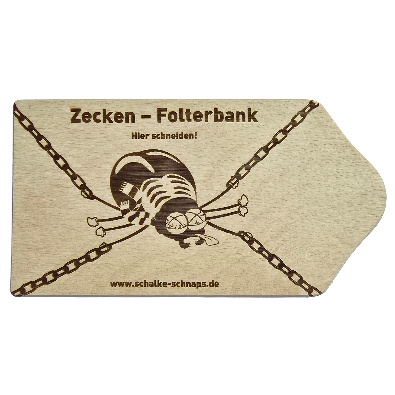 Schalke-Schnaps Frühstücksbrettchen „Zecken-Folterbank“