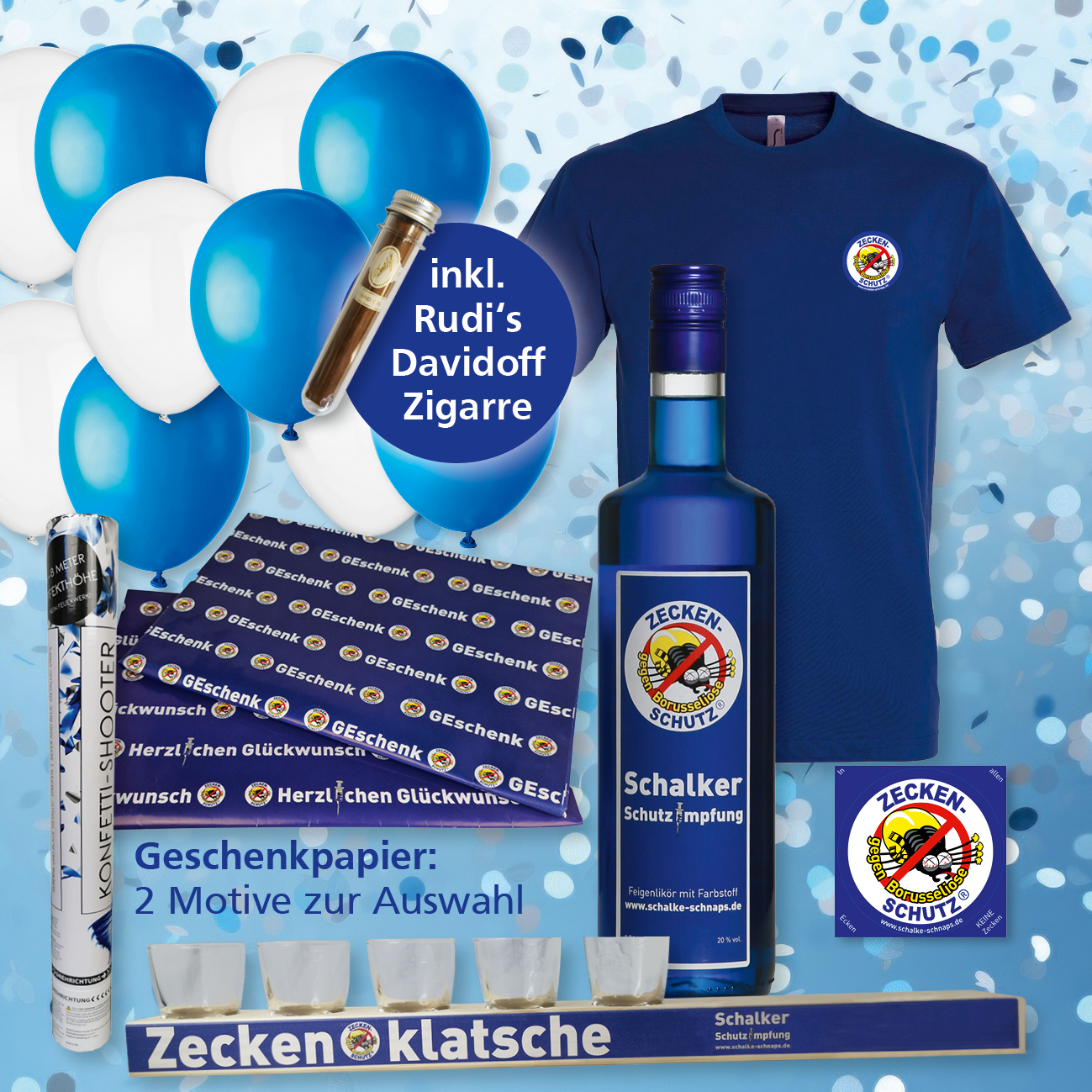 Schalke-Schnaps Geschenkbox "RUDI"