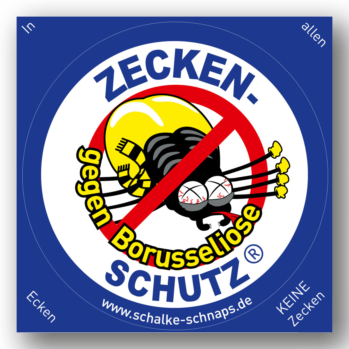 Schalke-Schnaps "Aufkleber Zeckenschutz", 10 Stück