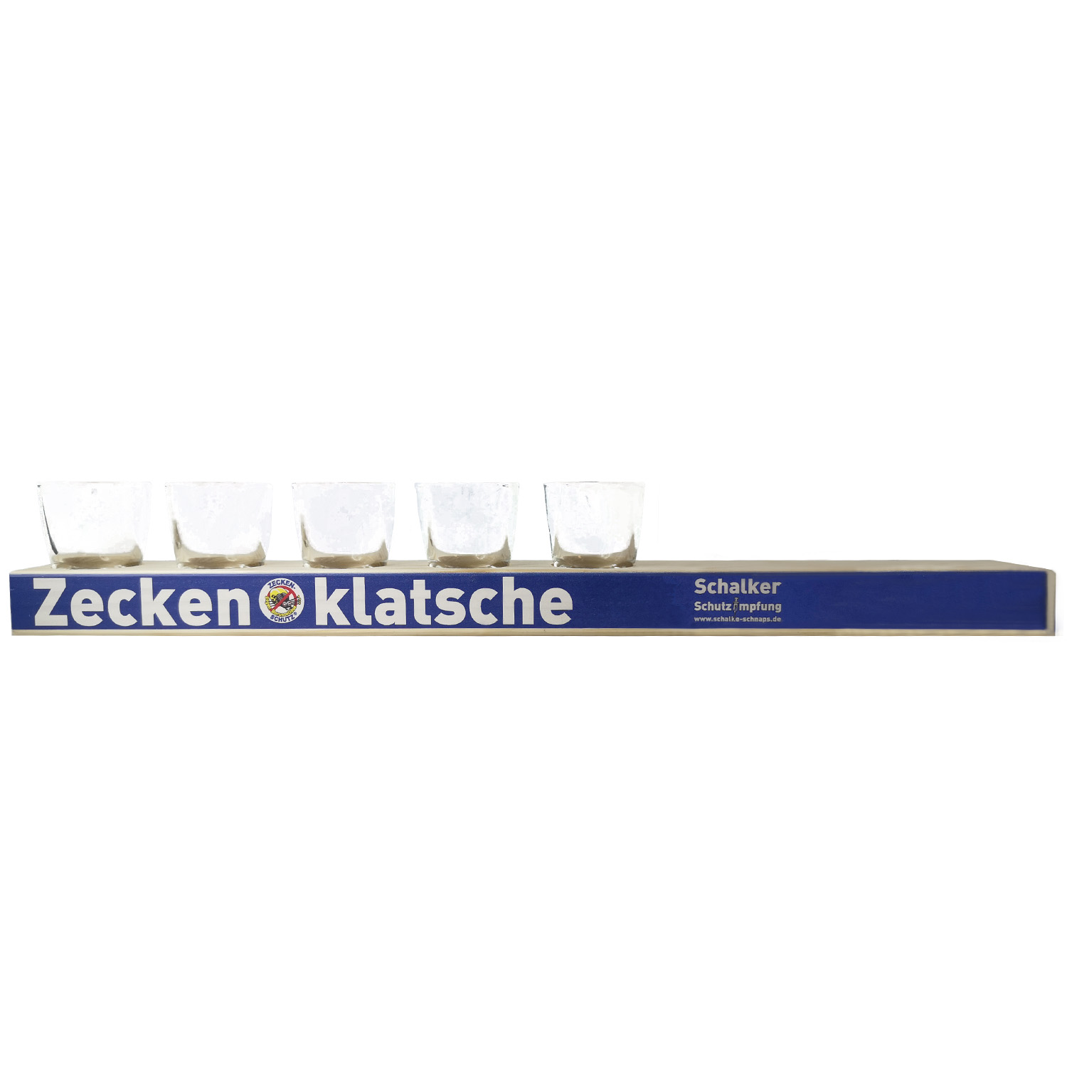 Schalke-Schnaps „Zeckenklatsche“ mit Pinnchen